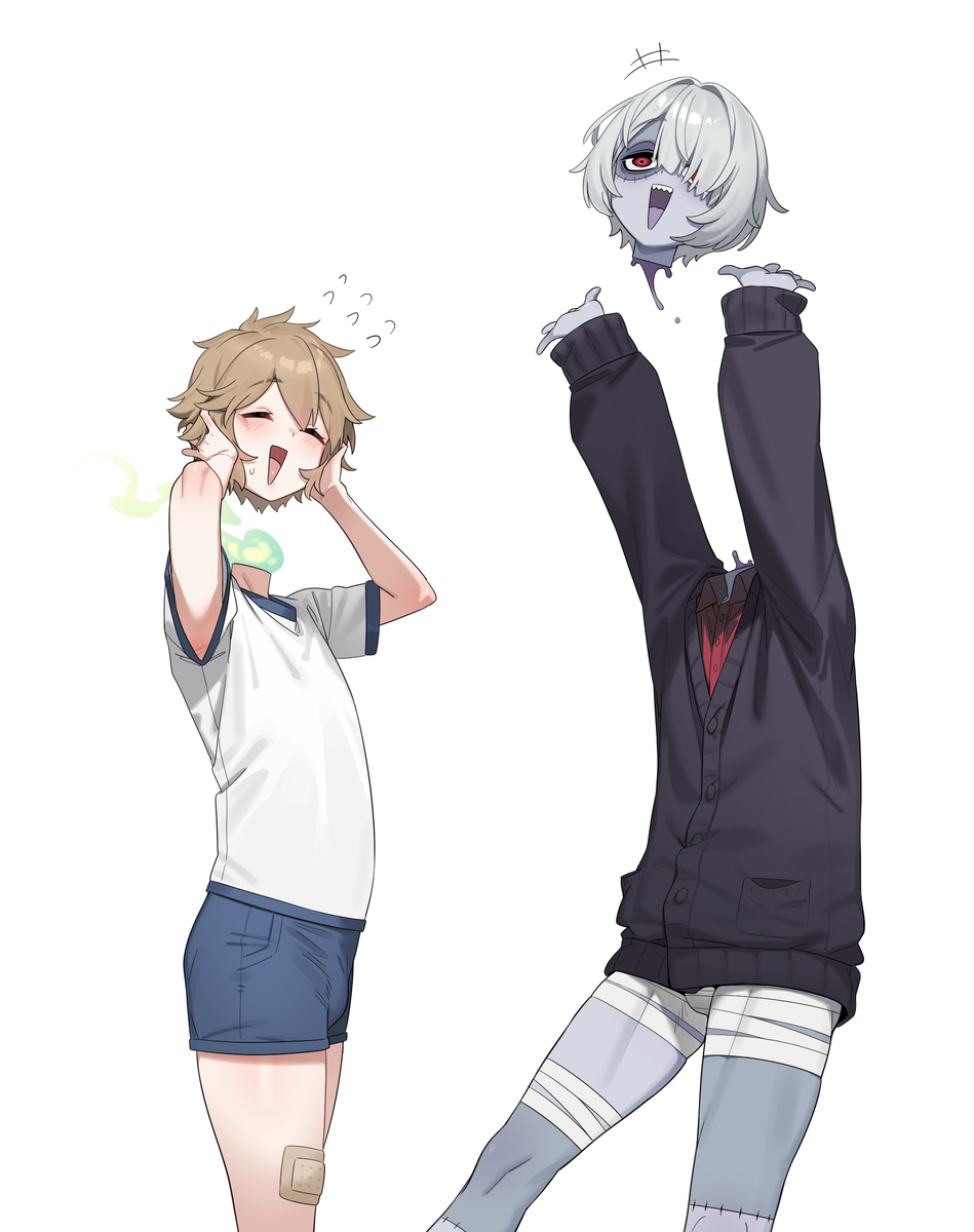 This is a pixiv picture whose title is 듀라한 좀비 머리 둥둥들.