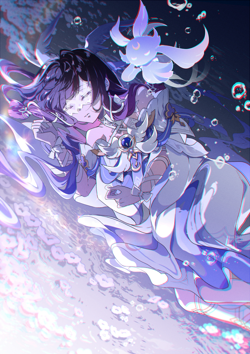 This is a pixiv picture whose title is 月明かりの郷愁.