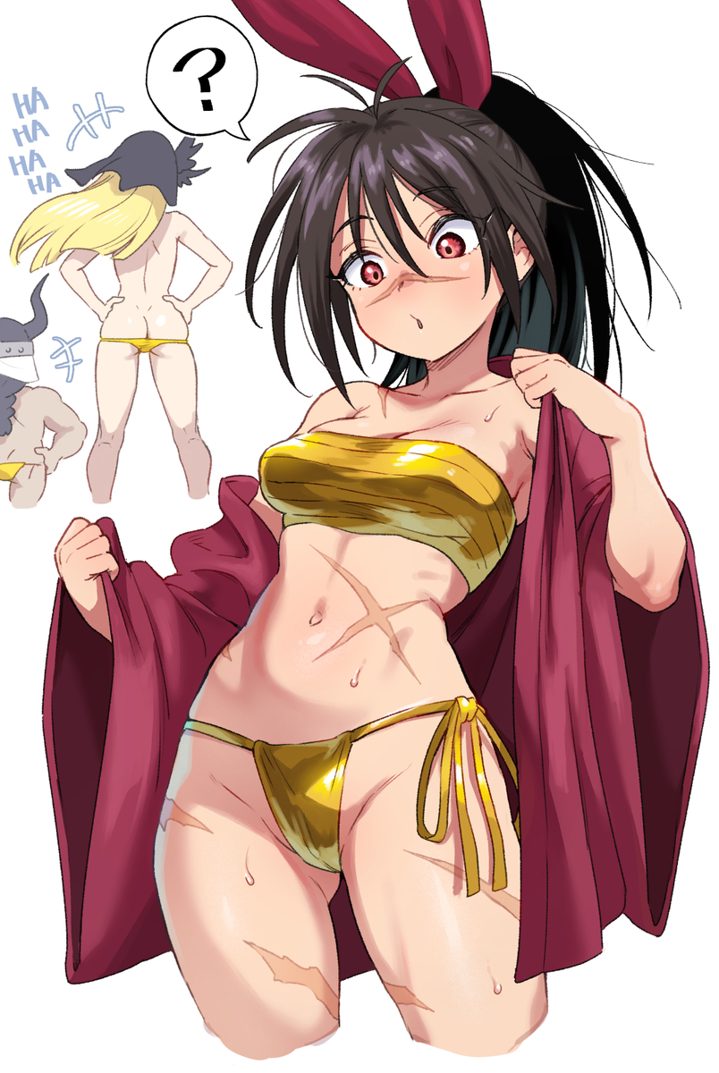This is a pixiv picture whose title is "ギン"コだけど、金色…褌.