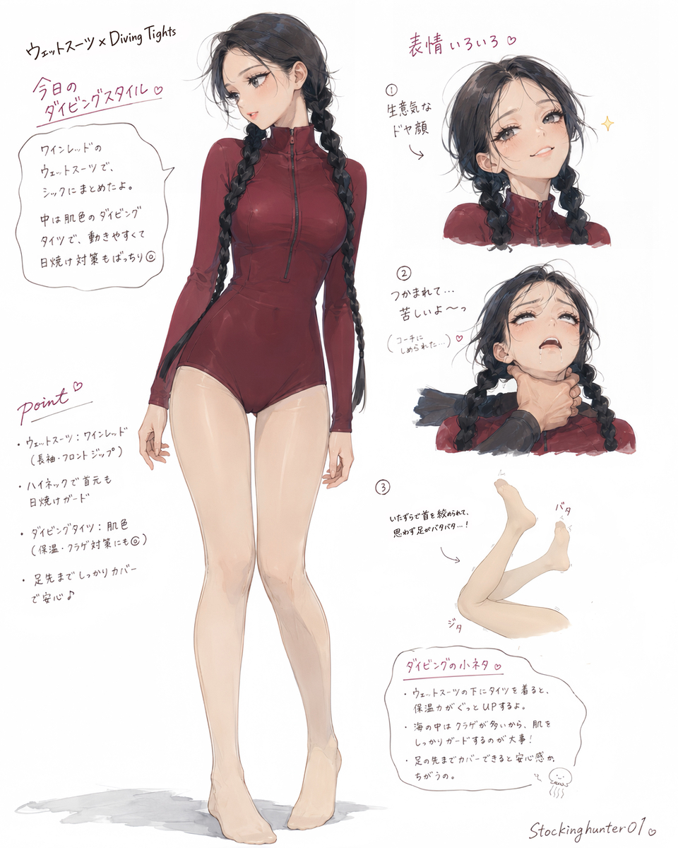 This is a pixiv picture whose title is Wetsuit × Diving Tights.