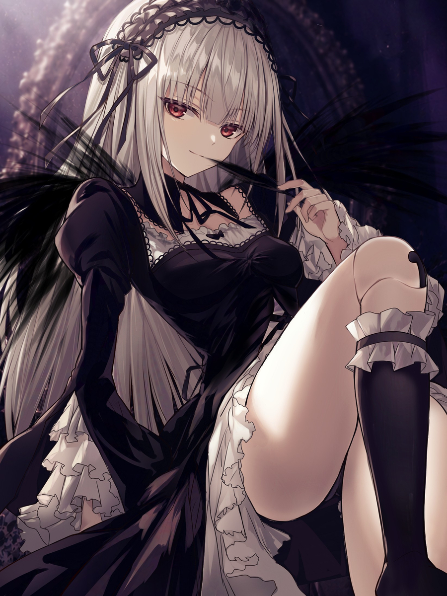 This is a pixiv picture whose title is ローゼンメイデン 水銀燈 Mercury lamp.