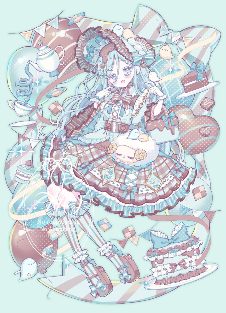 This is a pixiv picture whose title is ふわふわドレスなしずくちゃん💚.