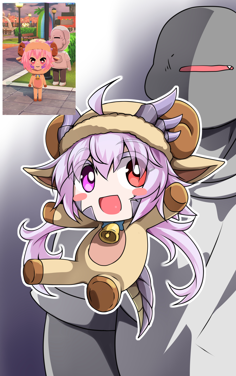 This is a pixiv picture whose title is トモコレの羊コスのララちゃん可愛かったので衝動描き.