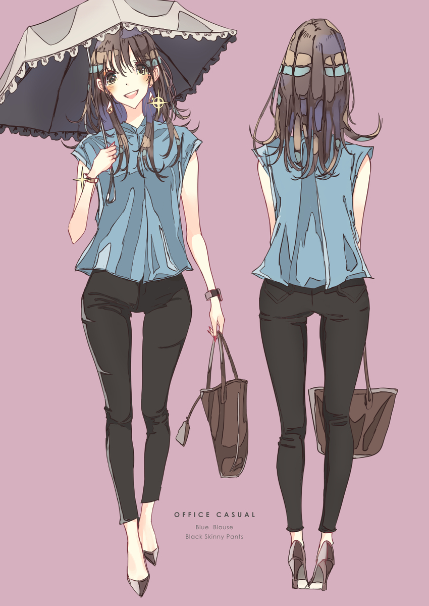 This is a pixiv picture whose title is 日傘とブラウス.