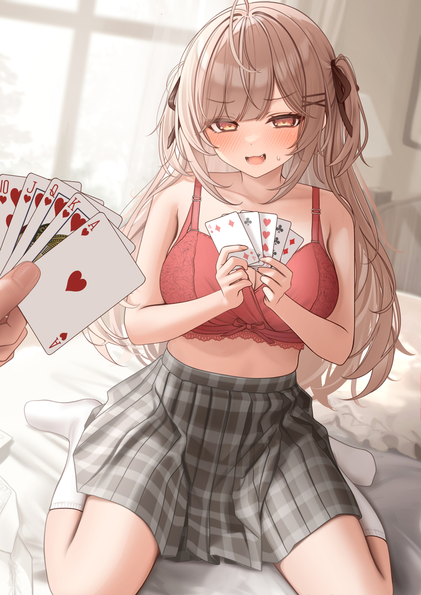 This is a pixiv picture whose title is ふふーん、フルハウス！これはさすがに私の勝ちでしょ？ｗ.