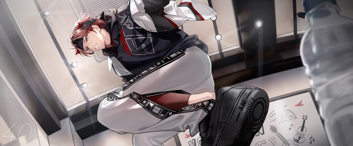 This is a pixiv picture whose title is 🦉🎻.