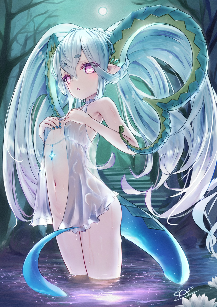 This is a pixiv picture whose title is ラーヴァ/ティアマト(月光浴).