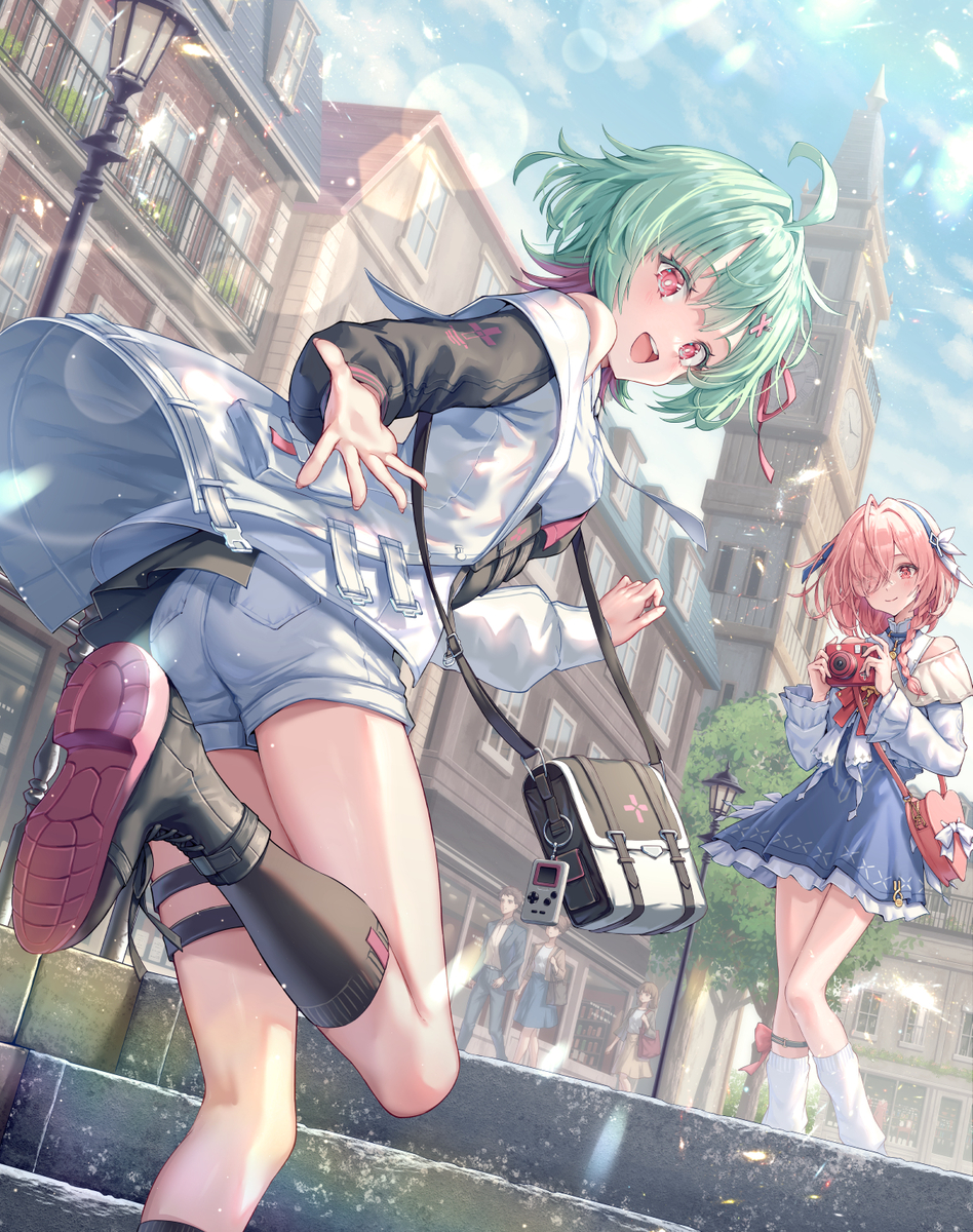 This is a pixiv picture whose title is 「はやく行こうよ！」.