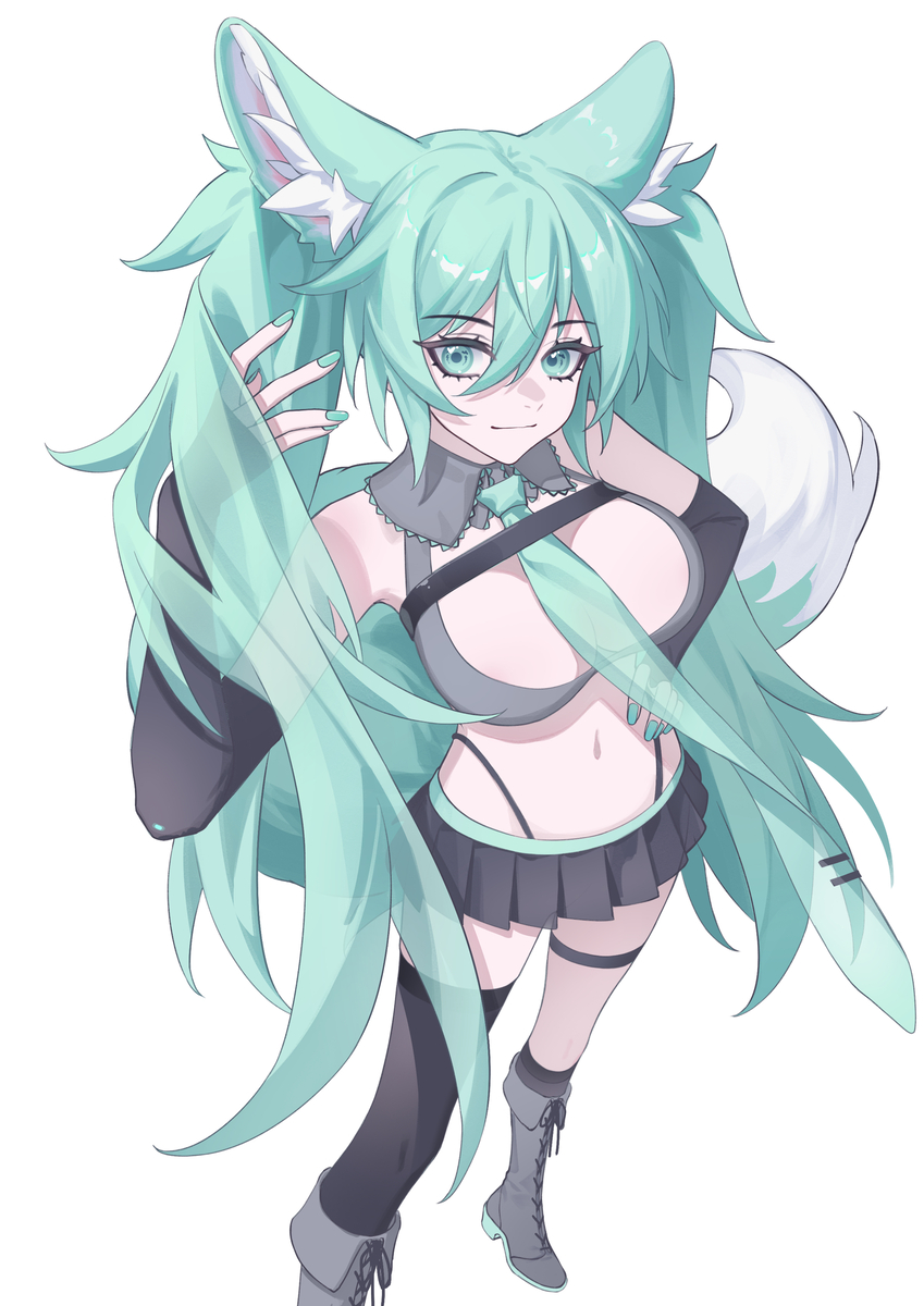 This is a pixiv picture whose title is 狐狐miku.