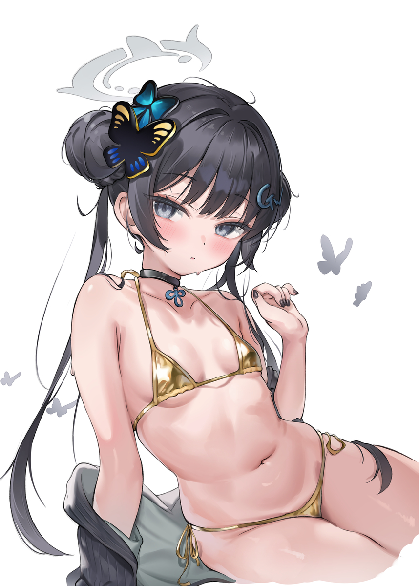 This is a pixiv picture whose title is ゴールデンビキニ　キサキ.