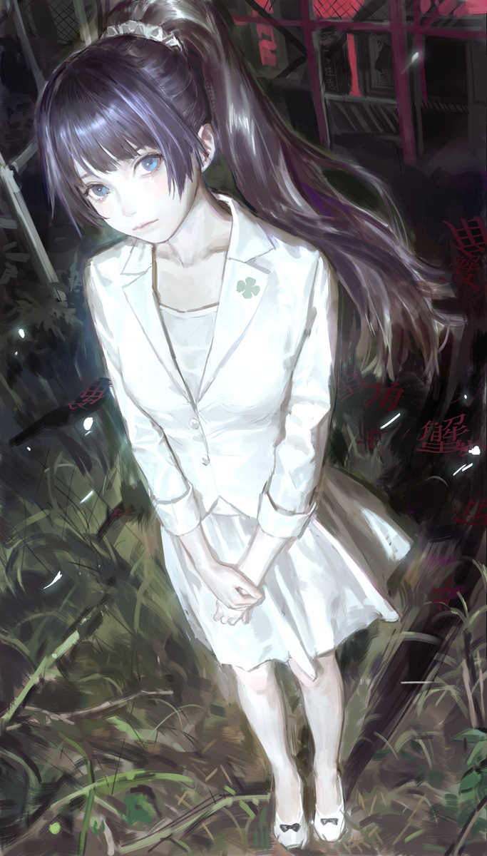 This is a pixiv picture whose title is 除灵白西装.