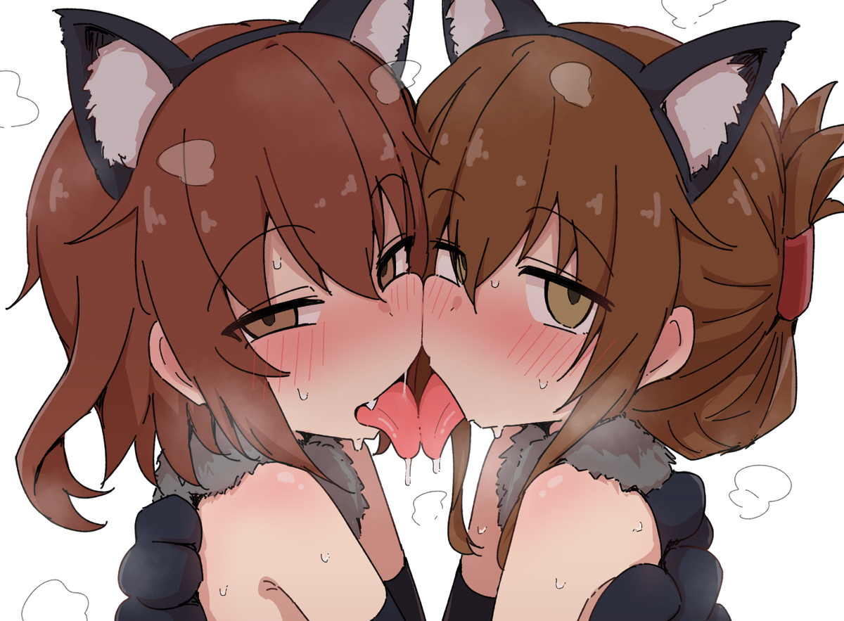 This is a pixiv picture whose title is 雷電姉妹に捕食されたい.