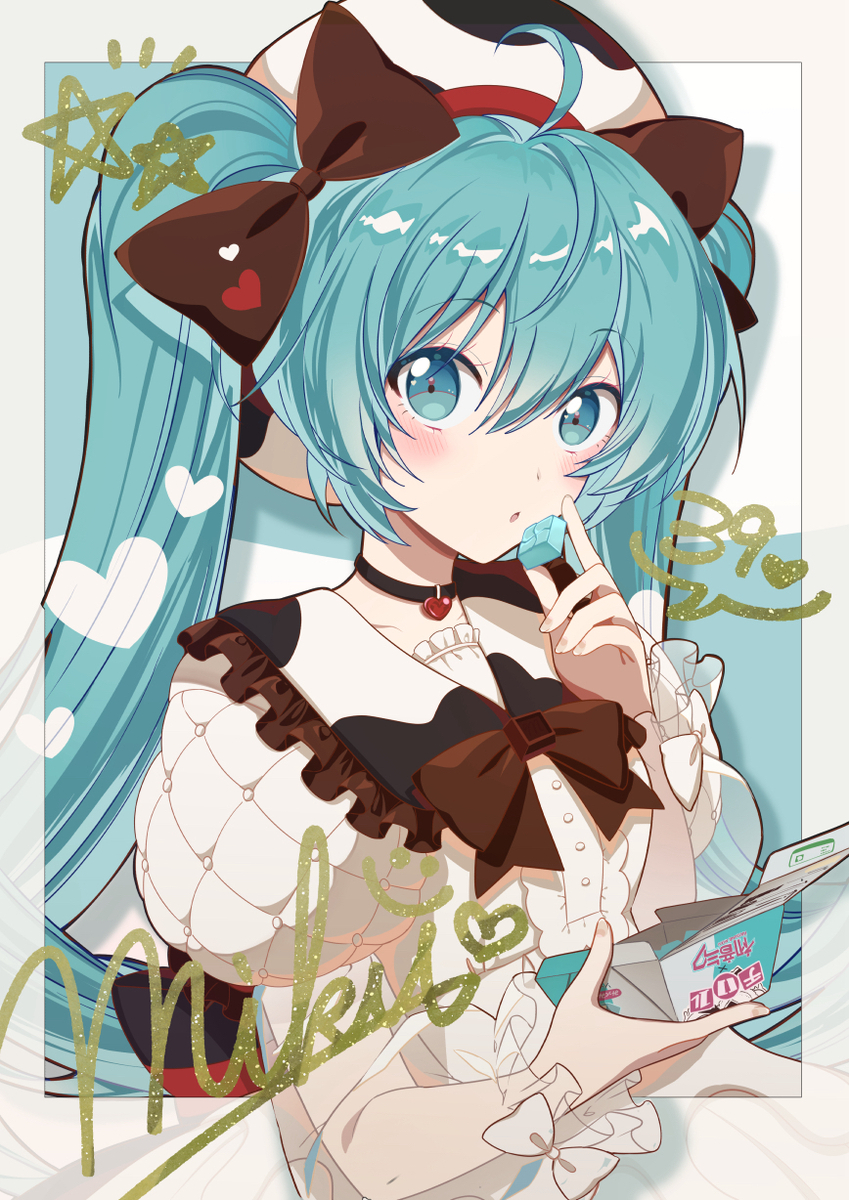 This is a pixiv picture whose title is チロルチョコミクさん[チェキ風].