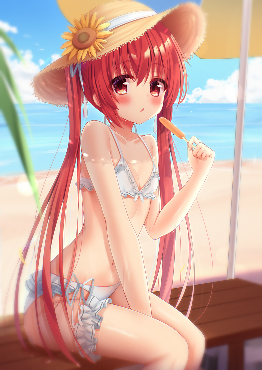 This is a pixiv picture whose title is 水着🔴.