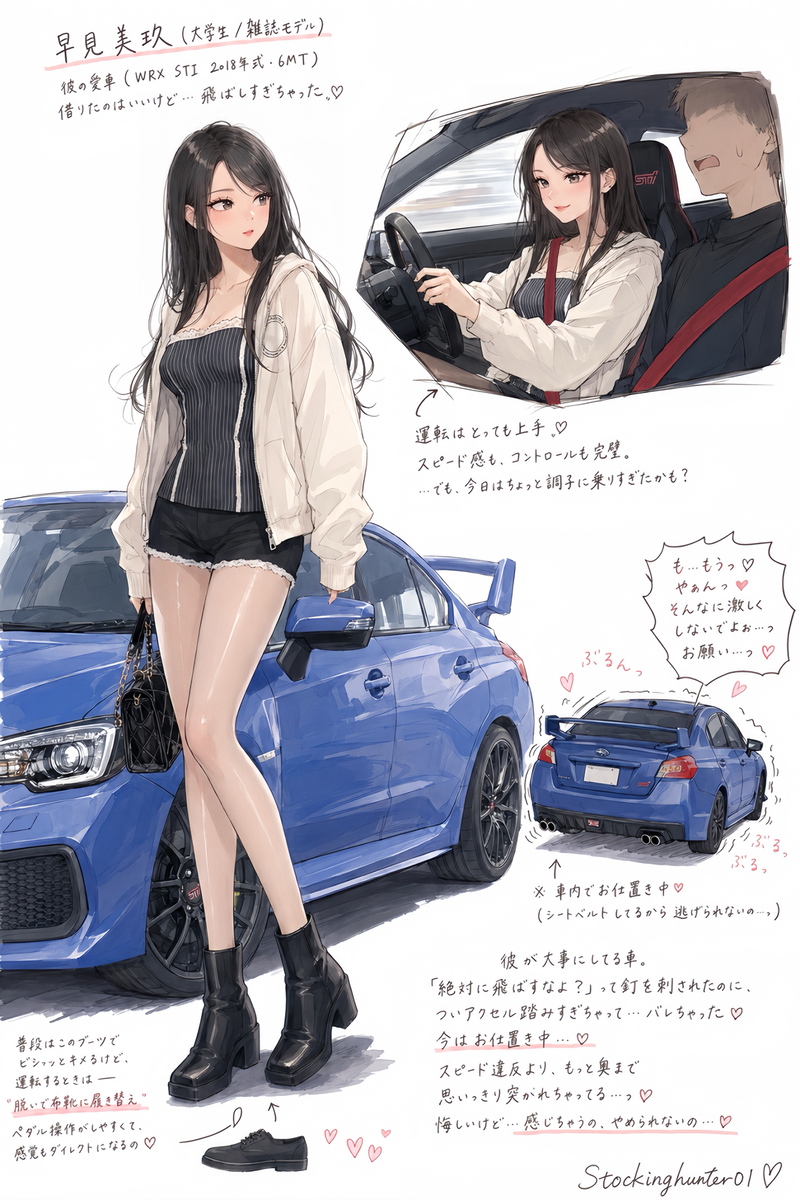 This is a pixiv picture whose title is 早見美玖，飆車的代價 / 飛ばし過ぎの代償.