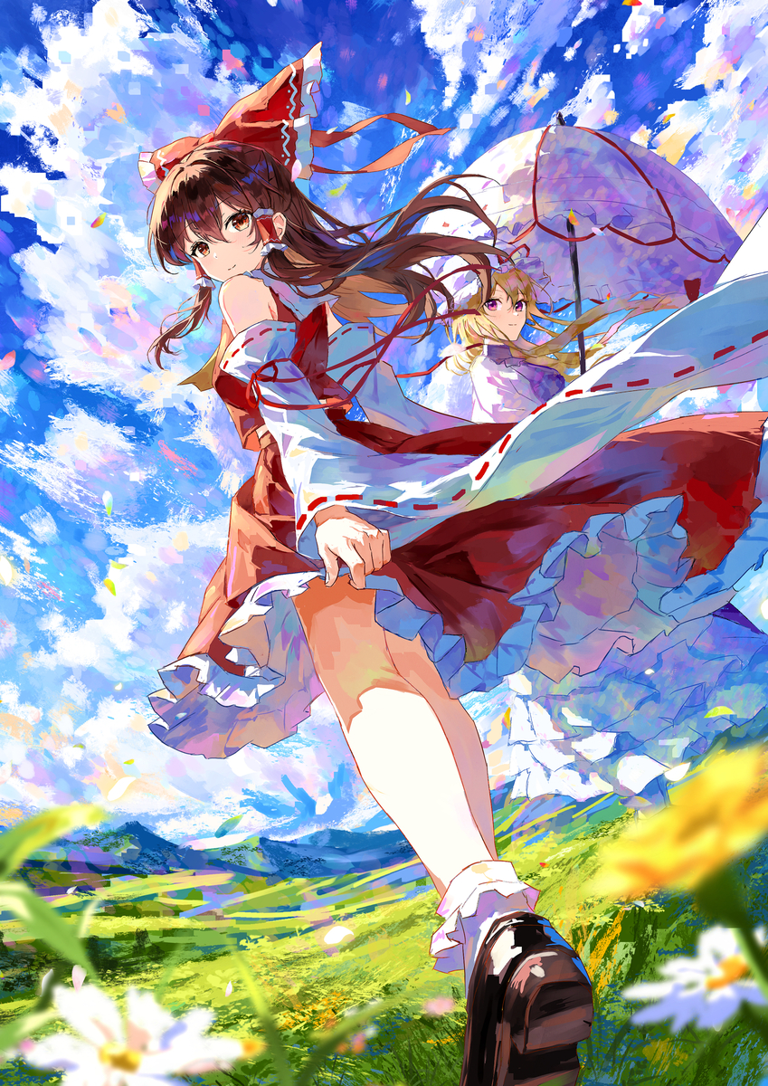 This is a pixiv picture whose title is 幻想の結界チーム.