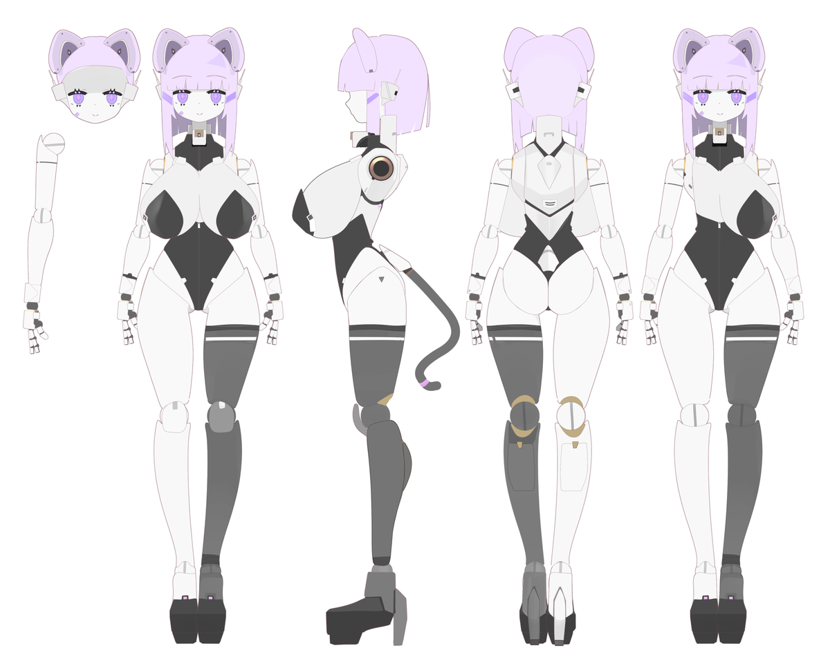 This is a pixiv picture whose title is skebご依頼３面図.