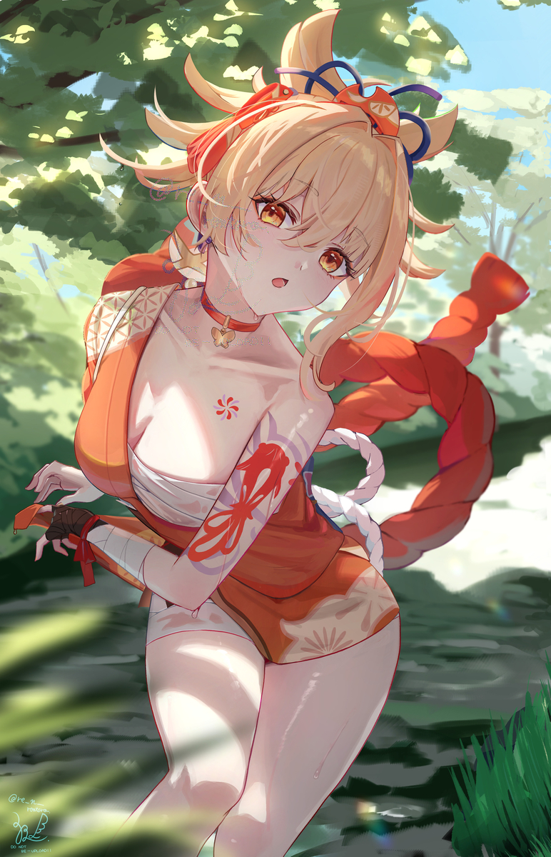This is a pixiv picture whose title is 川涼み.