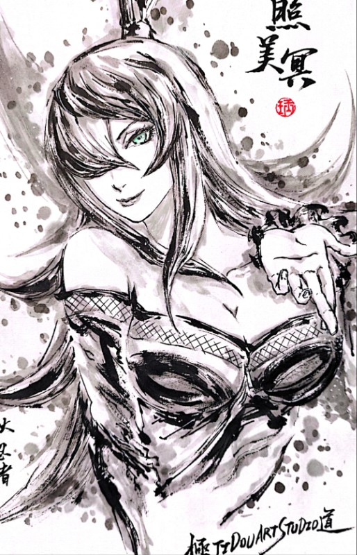 This is a pixiv picture whose title is 【極道畫師】照美冥.