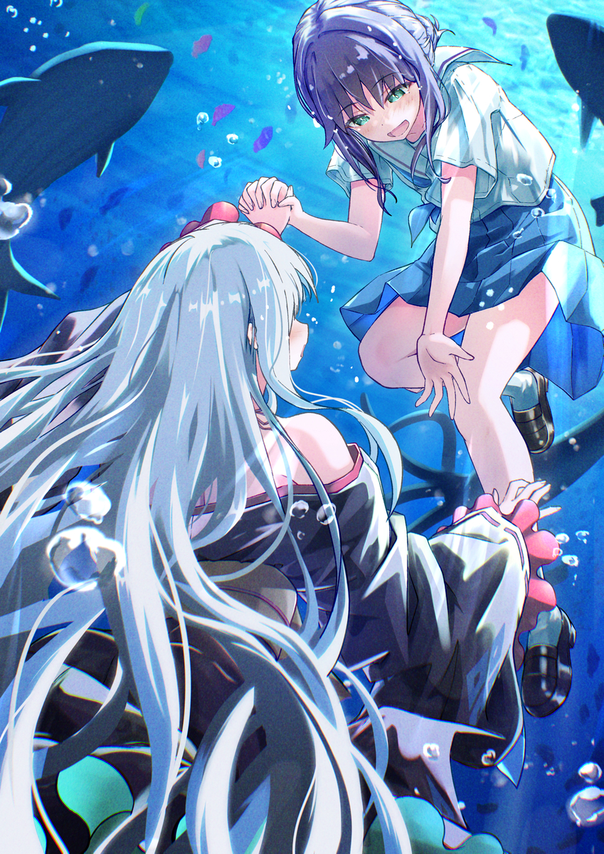 This is a pixiv picture whose title is 深海少女的超かぐや姫.