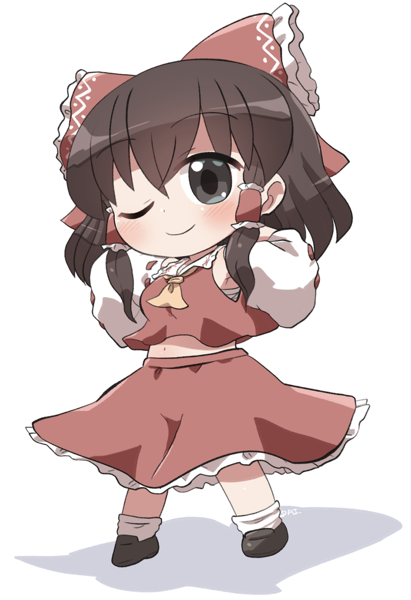 This is a pixiv picture whose title is おは霊夢.