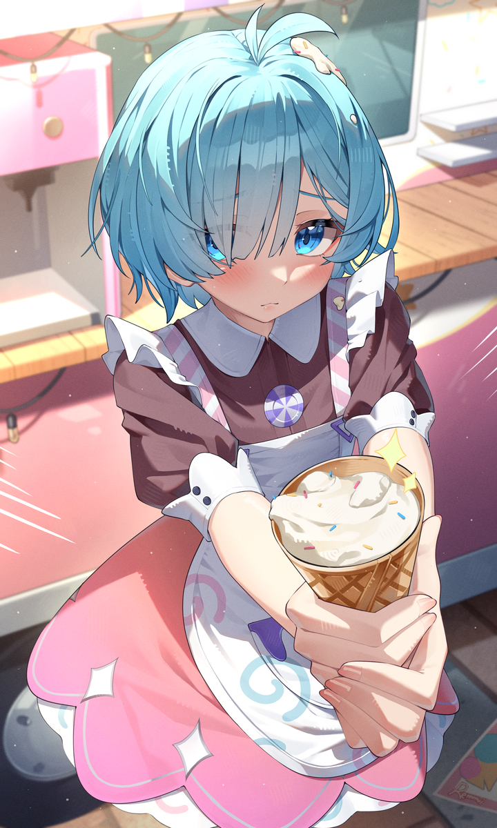 This is a pixiv picture whose title is Ice cream NPC🍦.