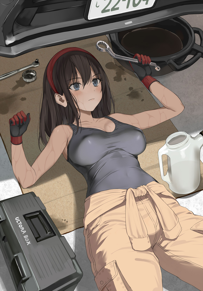 This is a pixiv picture whose title is 整備ガール.
