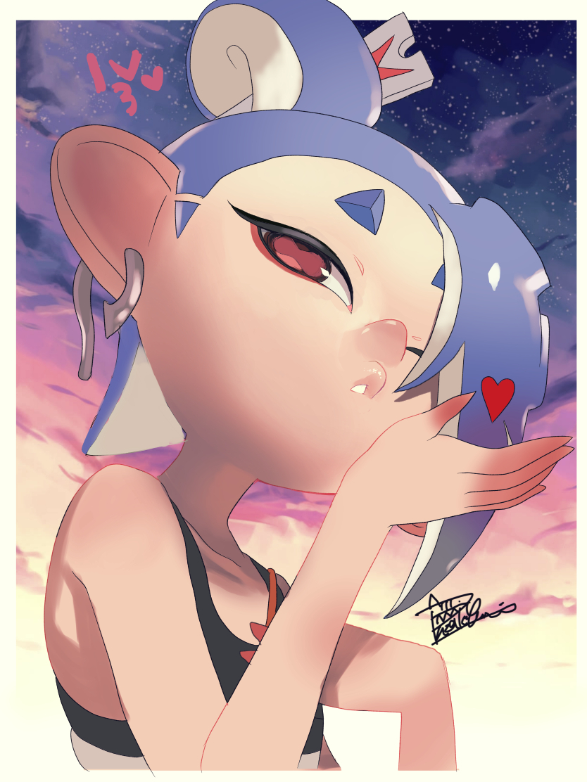 This is a pixiv picture whose title is 😘.