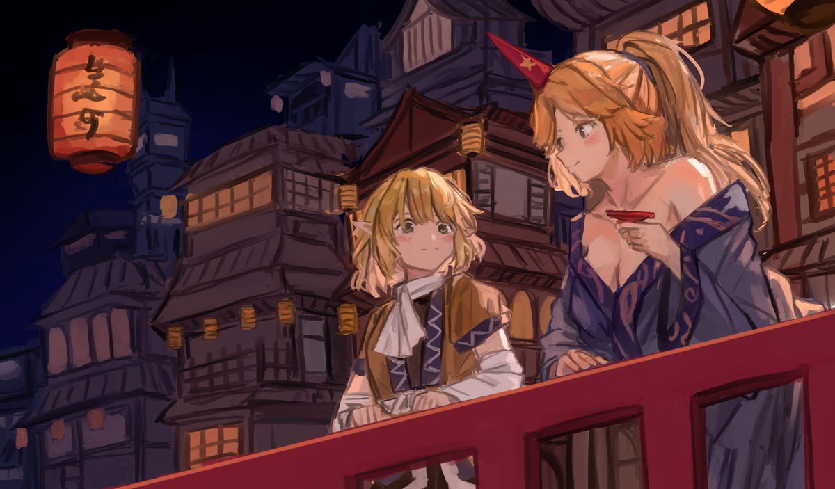 This is a pixiv picture whose title is 旧地獄での一夜.