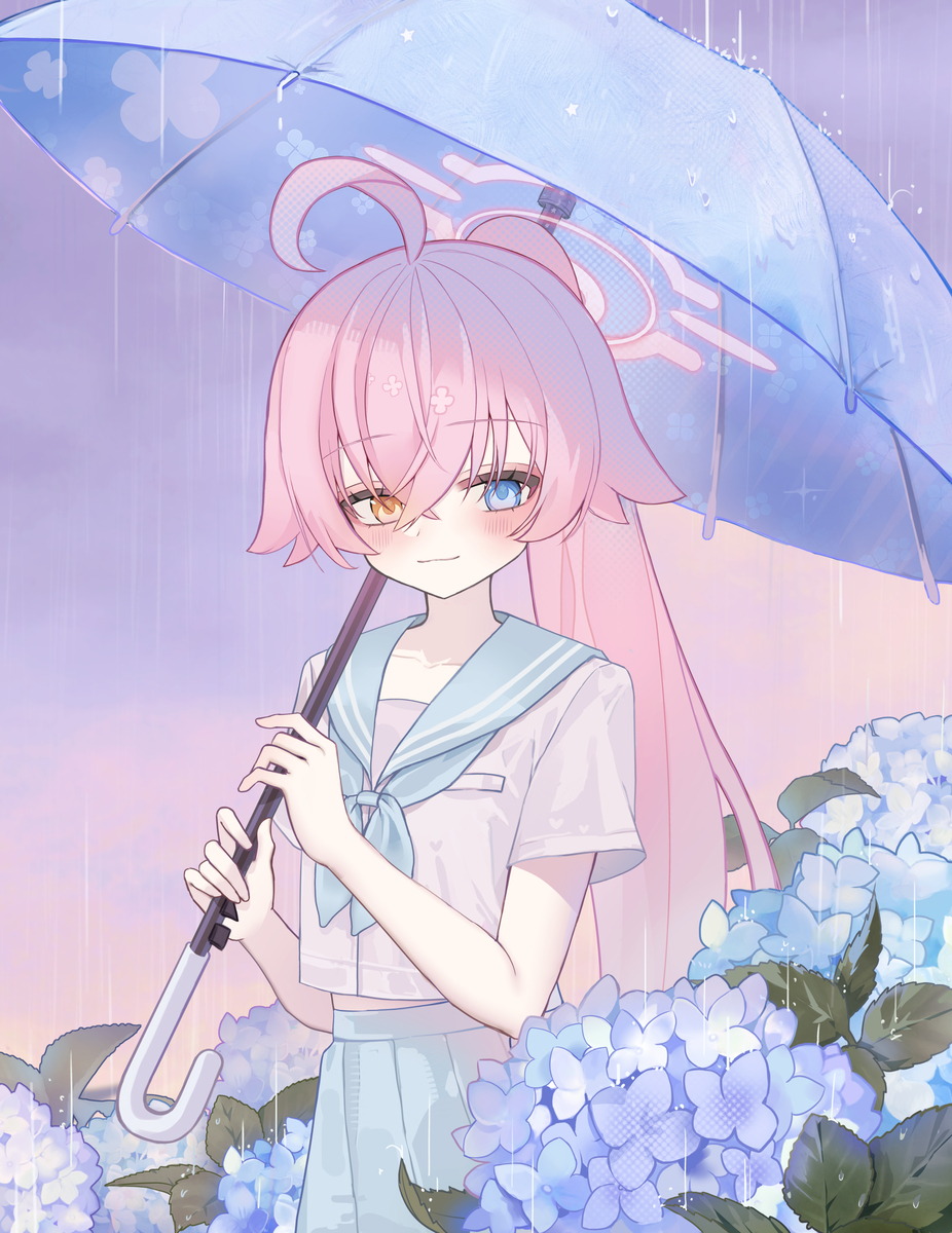 This is a pixiv picture whose title is ☔️☔️☔️🪻🪻.