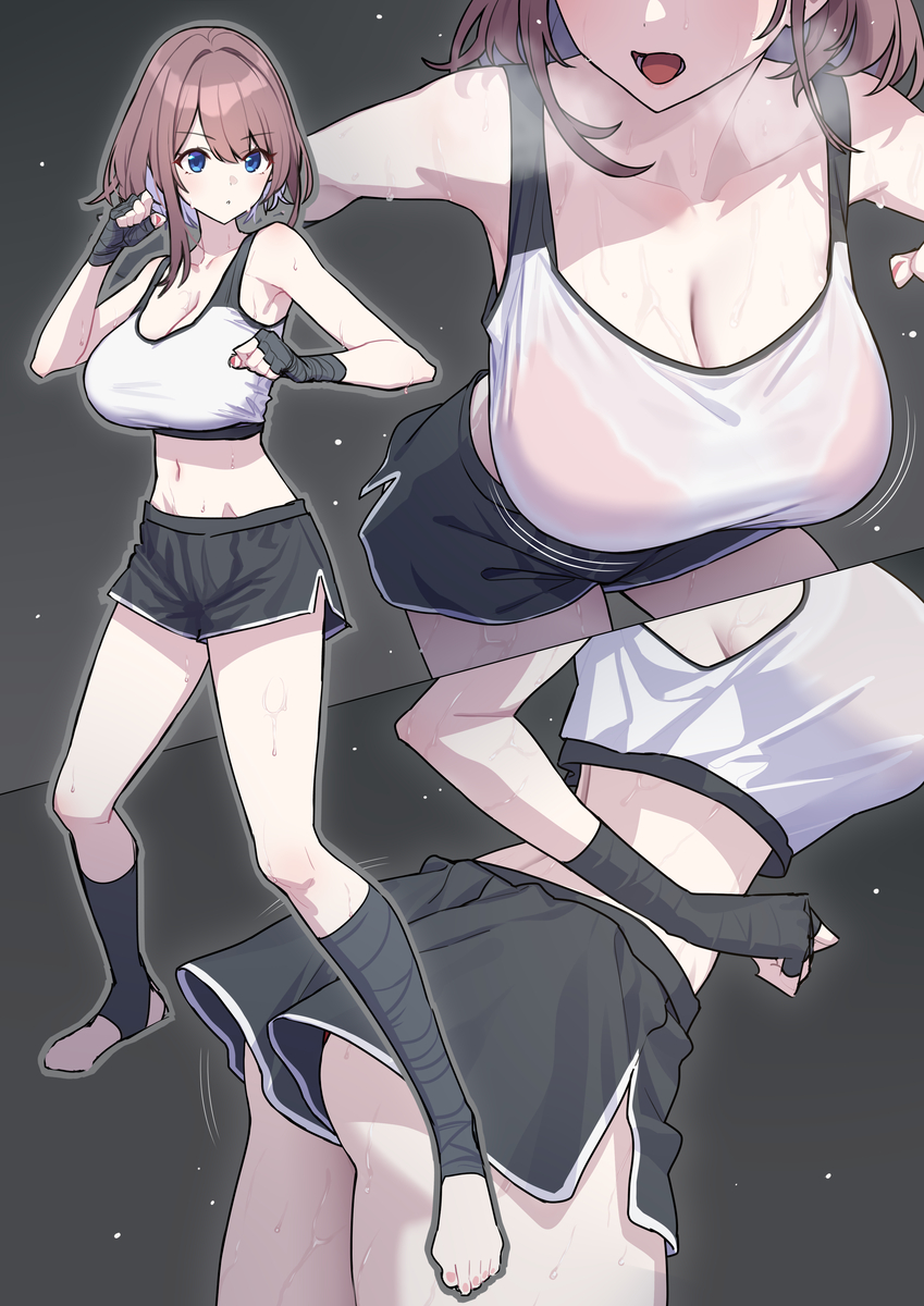 This is a pixiv picture whose title is 非合法な地下闘技場に参加一夜ちゃん.