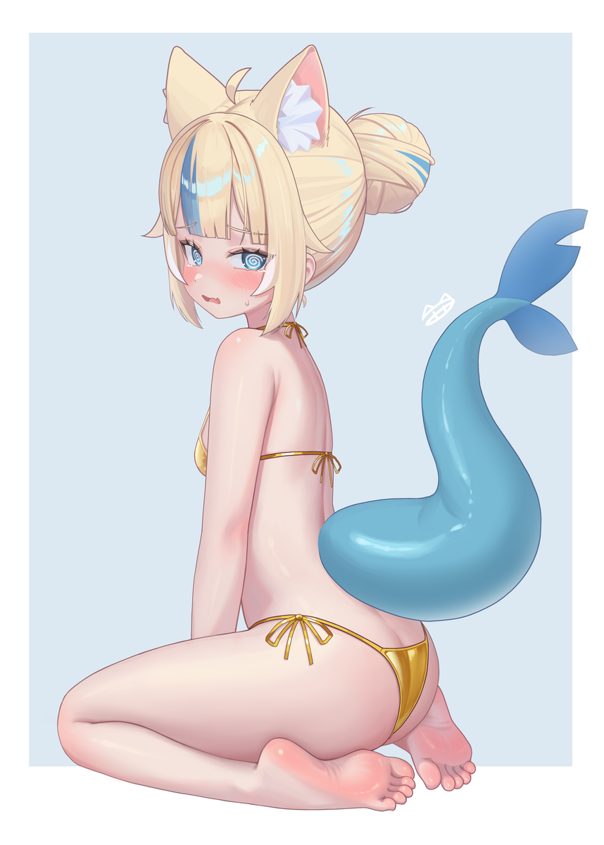 This is a pixiv picture whose title is golden bikini🐟.
