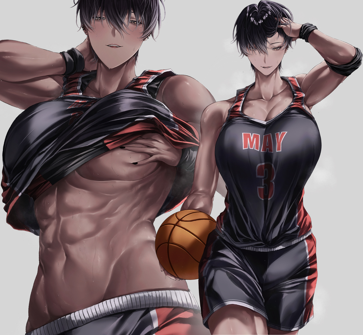 This is a pixiv picture whose title is May🖤 abs🔥.