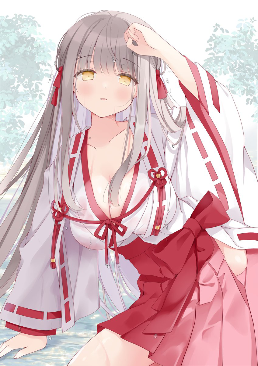 This is a pixiv picture whose title is 巫女さん.