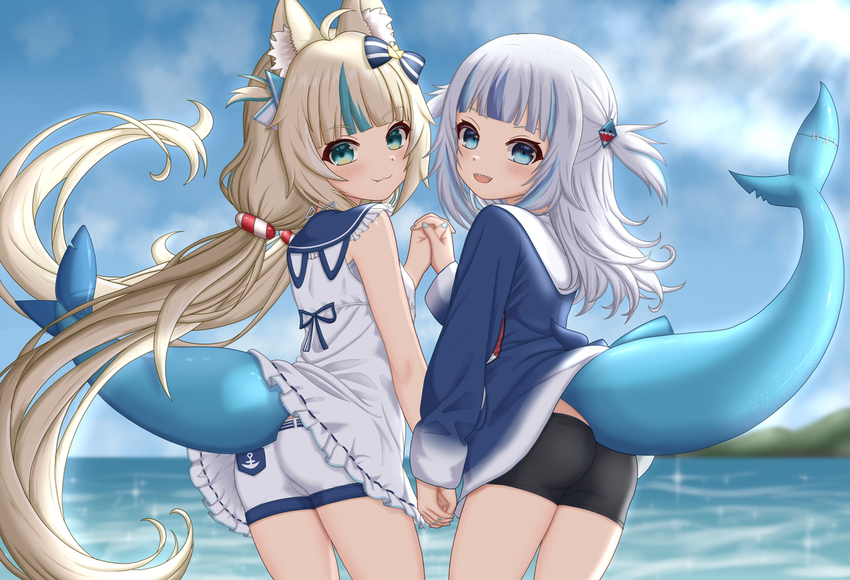 This is a pixiv picture whose title is Saba X Gura.