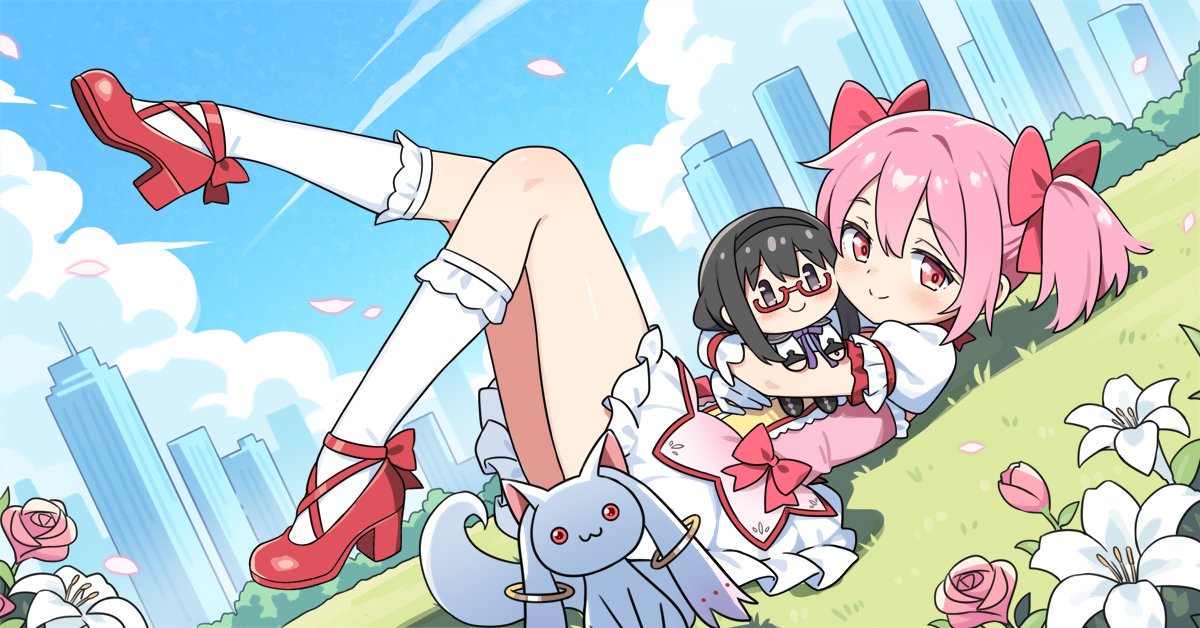 This is a pixiv picture whose title is 魔法少女小圓 MagicExedra 100天賀圖.