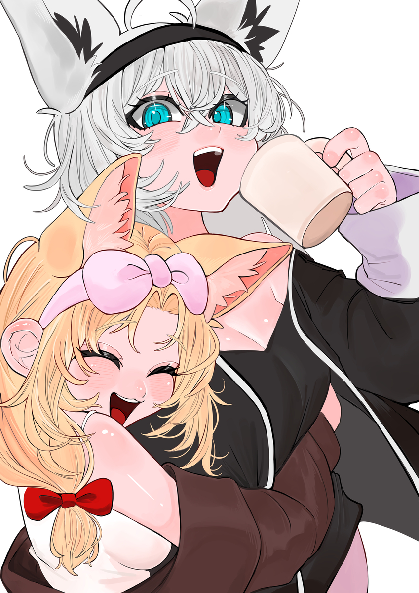This is a pixiv picture whose title is フブキとポルカ.