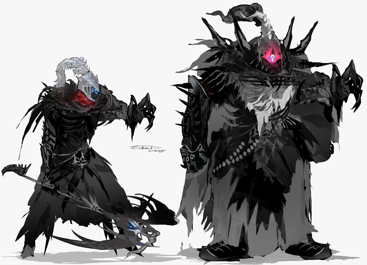 This is a pixiv picture whose title is ダークライ・メガダークライモチーフの騎士.