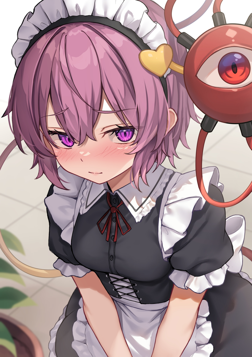 This is a pixiv picture whose title is さとり様…メイド服着て….