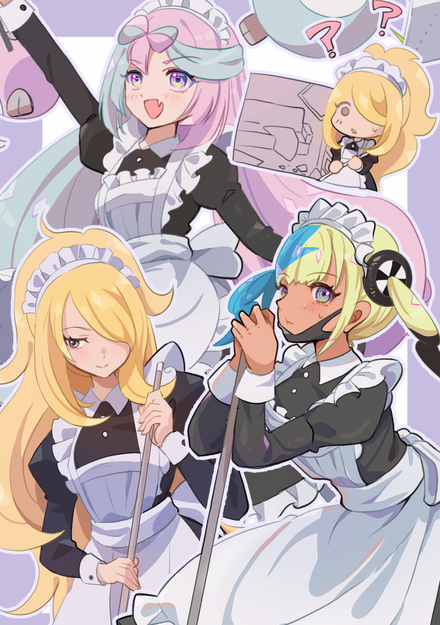 This is a pixiv picture whose title is メイドの日に描いたトレーナー女子まとめ.
