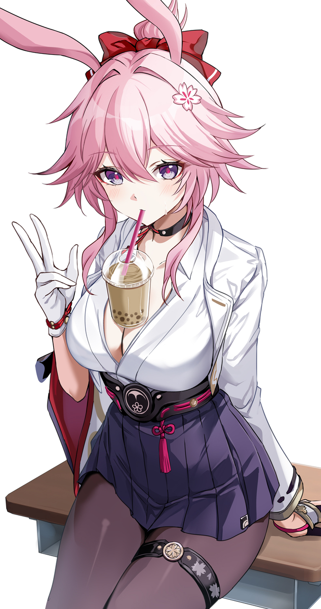 This is a pixiv picture whose title is タピオカチャレンジ緋英.