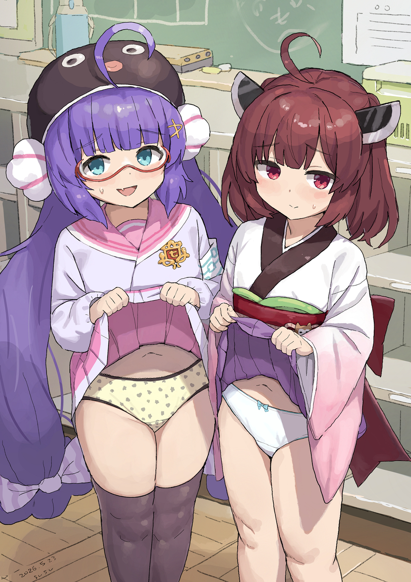 This is a pixiv picture whose title is ウナちゃんときりたん.