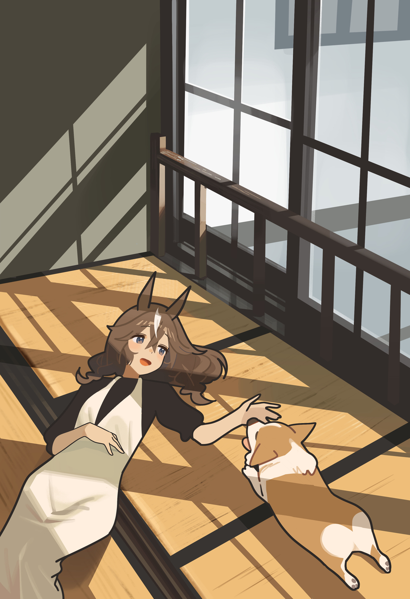 This is a pixiv picture whose title is 散歩行かないの？.
