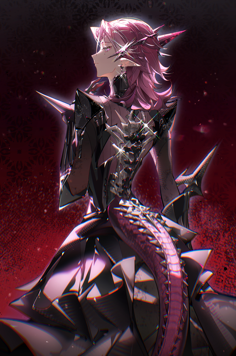 This is a pixiv picture whose title is 绯色之兽.