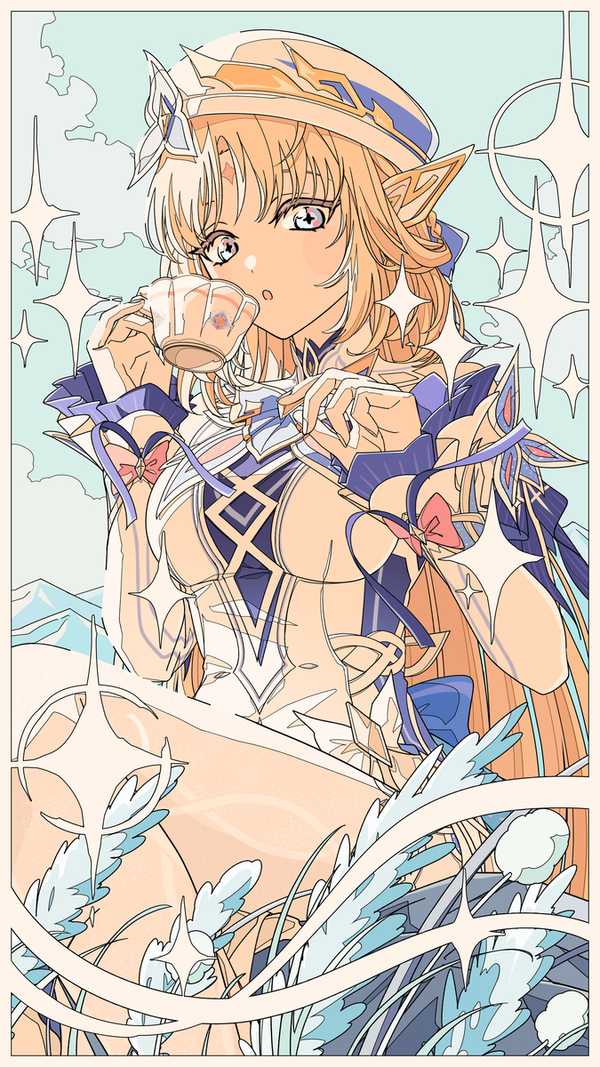 This is a pixiv picture whose title is 優雅なティータイム☕️✨.