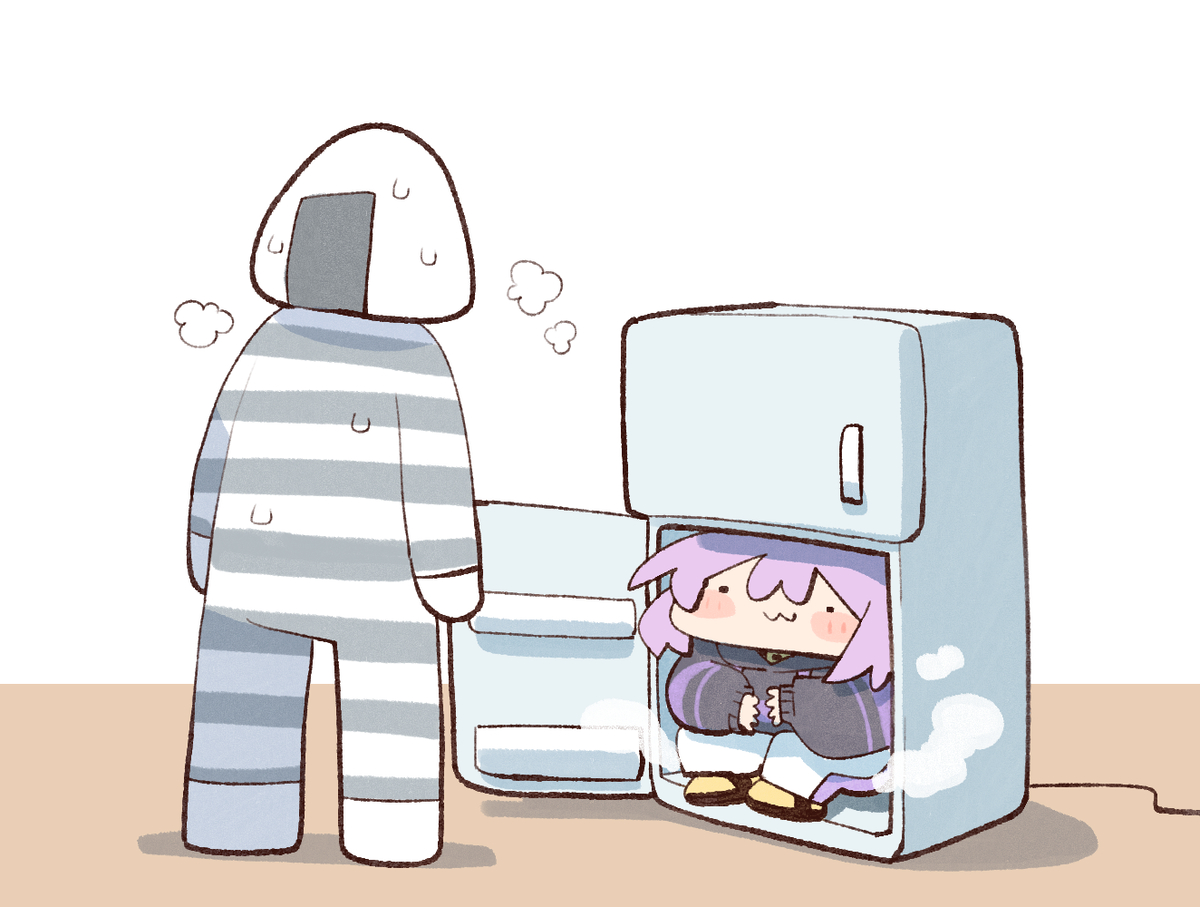 This is a pixiv picture whose title is 냉장고.