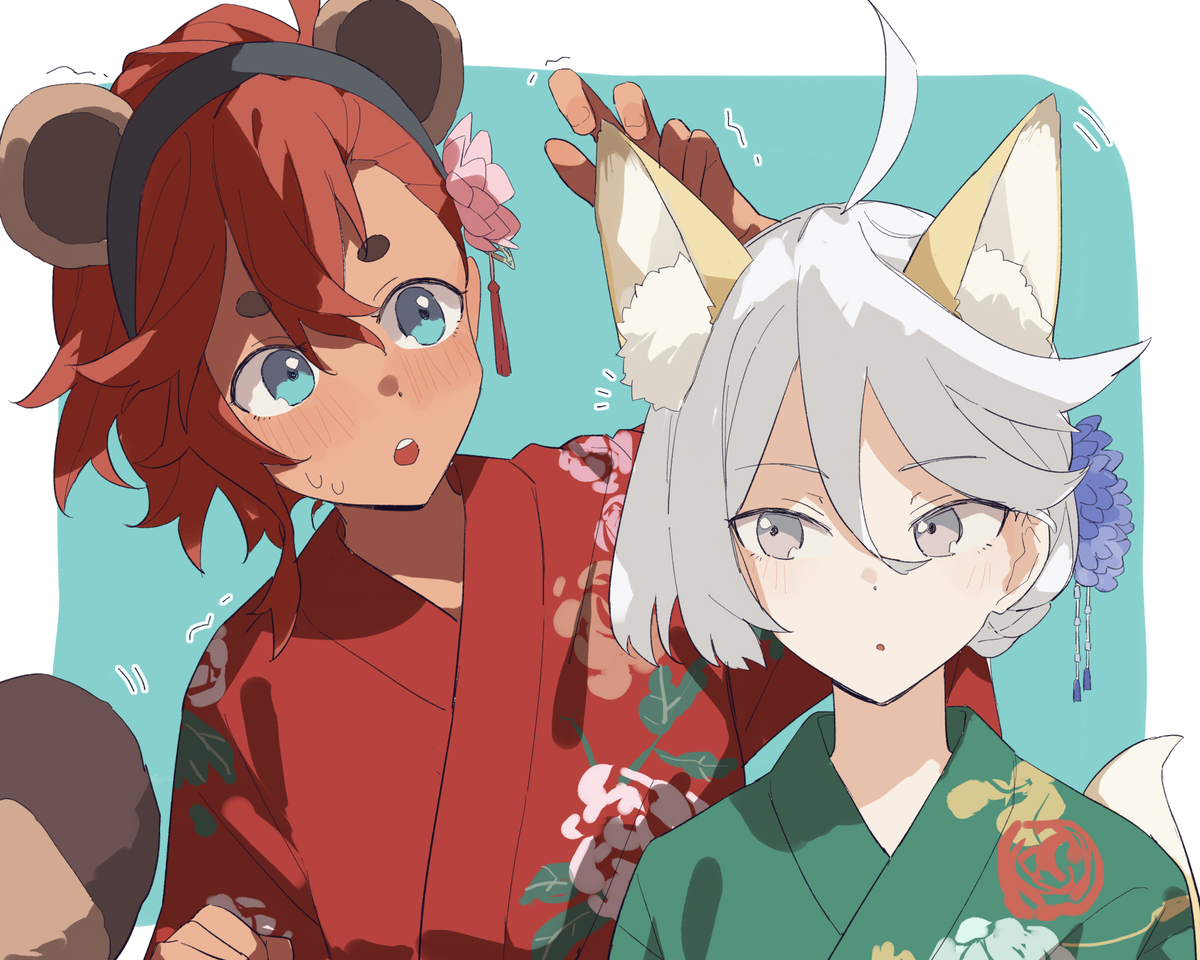 This is a pixiv picture whose title is 🦊.