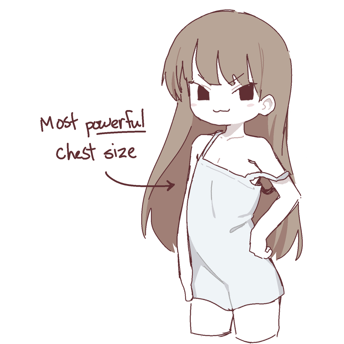 This is a pixiv picture whose title is 貧乳力.
