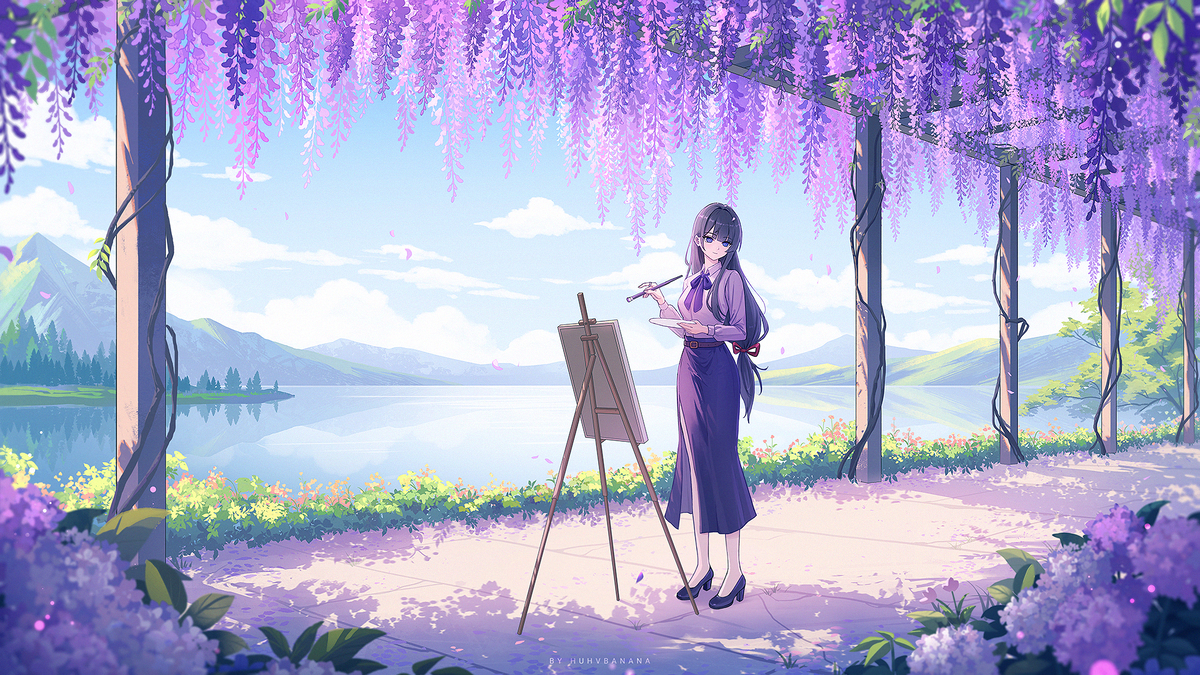 This is a pixiv picture whose title is Monika.