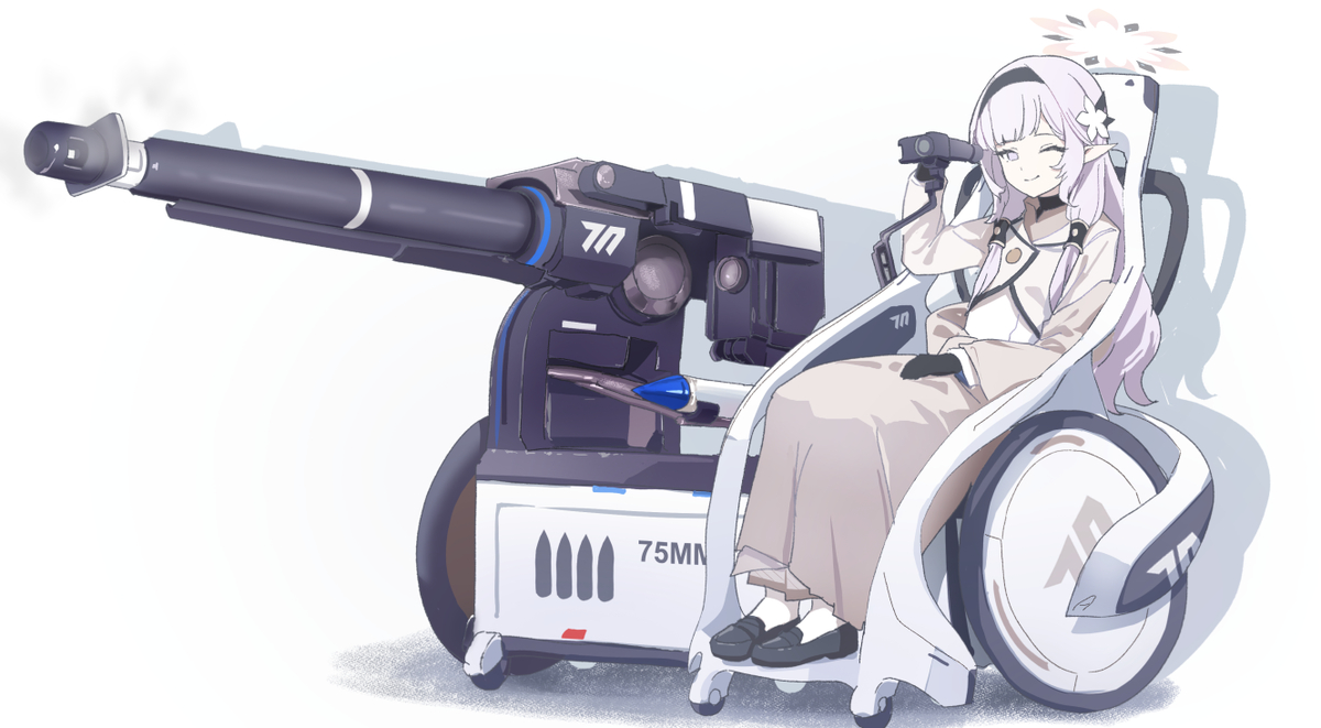 This is a pixiv picture whose title is 強化型車椅子.